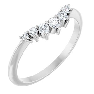 Unique -  Eren - 14K White Gold 1/5 CTW Lab-Grown Diamond Contour Band