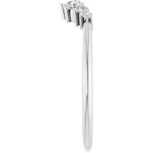 Unique -  Eren - 14K White Gold 1/5 CTW Lab-Grown Diamond Contour Band