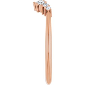 Unique -  Eren - 14K Rose Gold 1/5 CTW Lab-Grown Diamond Contour Band
