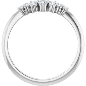Unique -  Eren - 14K White Gold 1/5 CTW Lab-Grown Diamond Contour Band