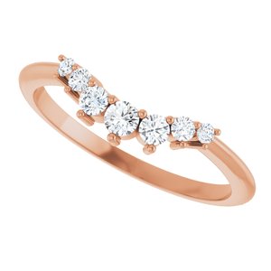Unique -  Eren - 14K Rose Gold 1/5 CTW Lab-Grown Diamond Contour Band
