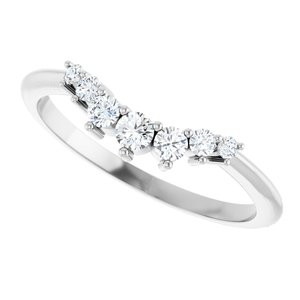 Unique -  Eren - 14K White Gold 1/5 CTW Lab-Grown Diamond Contour Band