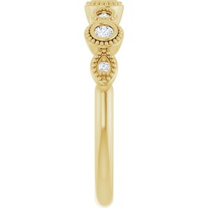 Bezel - Odette - 14K Yellow Gold 2 mm Round 1/8 CTW Natural Diamond Anniversary Band