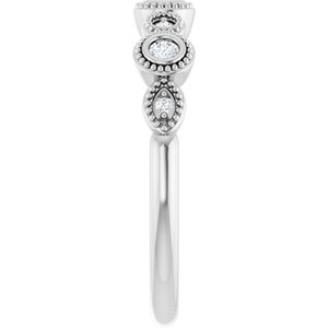 Bezel - Odette - 14K White Gold 2 mm Round 1/8 CTW Natural Diamond Anniversary Band