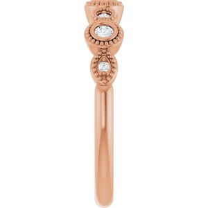 Bezel - Odette - 14K Rose Gold 1/8 CTW Lab-Grown Diamond  Anniversary Band