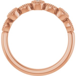 Bezel - Odette - 14K Rose Gold 2 mm Round 1/8 CTW Natural Diamond Anniversary Band