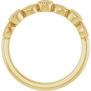 Bezel - Odette - 14K Yellow Gold 2 mm Round 1/8 CTW Natural Diamond Anniversary Band