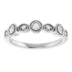 Bezel - Odette - Platinum 1/8 CTW Lab-Grown Diamond  Anniversary Band