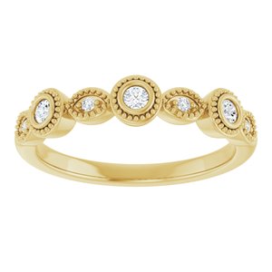 Bezel - Odette - 14K Yellow Gold 2 mm Round 1/8 CTW Natural Diamond Anniversary Band