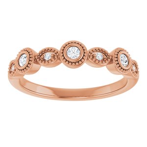 Bezel - Odette - 14K Rose Gold 1/8 CTW Lab-Grown Diamond  Anniversary Band