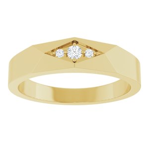 Diamond - Elena - 14K Yellow Gold .03 CTW Natural Diamond Geometric Tapered Band