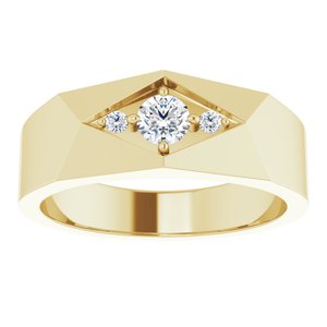 Diamond - Elena - 14K Yellow Gold 1/3 CTW Lab-Grown Diamond Geometric Tapered Band