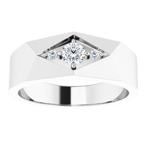 Diamond - Elena - 14K White Gold 1/3 CTW Lab-Grown Diamond Geometric Tapered Band