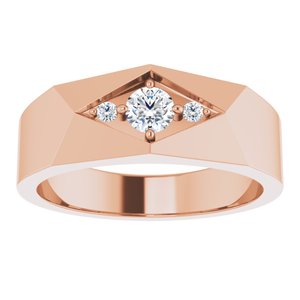 Diamond - Elena - 14K Rose Gold 1/3 CTW Lab-Grown Diamond Geometric Tapered Band