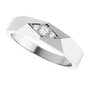 Diamond - Elena - 14K White Gold .03 CTW Natural Diamond Geometric Tapered Band