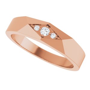 Diamond - Elena - 14K Rose Gold .03 CTW Natural Diamond Geometric Tapered Band