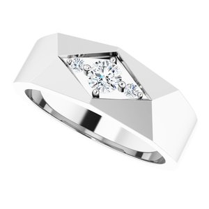 Diamond - Elena - 14K White Gold 1/3 CTW Lab-Grown Diamond Geometric Tapered Band