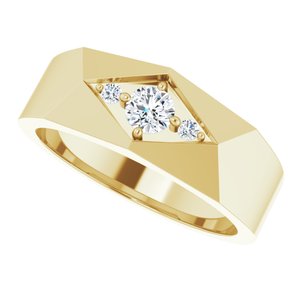 Diamond - Elena - 14K Yellow Gold 1/3 CTW Lab-Grown Diamond Geometric Tapered Band