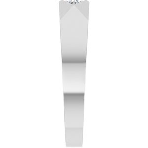 Diamond - Elena - 14K White Gold .03 CTW Natural Diamond Geometric Tapered Band