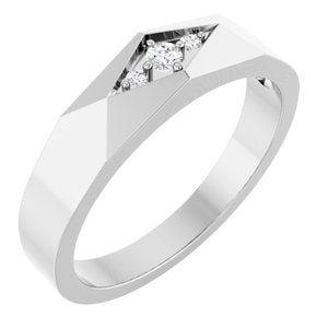 Diamond - Elena - 14K White Gold .03 CTW Natural Diamond Geometric Tapered Band