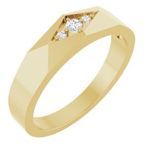 Diamond - Elena - 14K Yellow Gold .03 CTW Natural Diamond Geometric Tapered Band