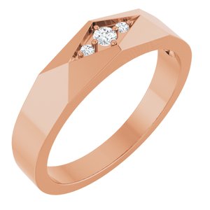 Diamond - Elena - 14K Rose Gold .03 CTW Natural Diamond Geometric Tapered Band