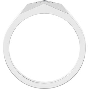 Diamond - Elena - 14K White Gold .03 CTW Natural Diamond Geometric Tapered Band