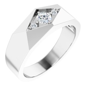 Diamond - Elena - Platinum 1/3 CTW Lab-Grown Diamond Geometric Tapered Band