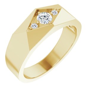 Diamond - Elena - 14K Yellow Gold 1/3 CTW Lab-Grown Diamond Geometric Tapered Band