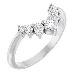 Unique -  Eren - Platinum 1/3 CTW Lab-Grown Diamond Contour Band