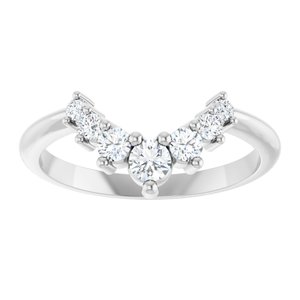 Unique -  Eren - Platinum 1/3 CTW Lab-Grown Diamond Contour Band