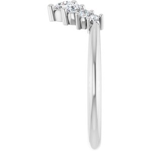 Unique -  Eren - Platinum 1/3 CTW Lab-Grown Diamond Contour Band