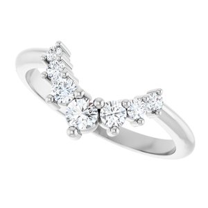 Unique -  Eren - Platinum 1/3 CTW Lab-Grown Diamond Contour Band