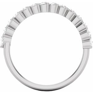Nature - Leticia - 14K White Gold 7/8 CTW Natural Diamond Double Row Anniversary Band