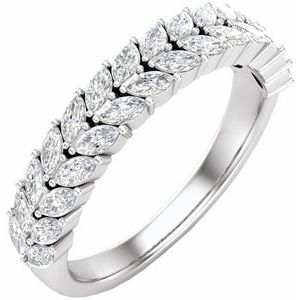 Nature - Leticia - 14K White Gold 3/4 CTW Lab-Grown Diamond Double Row Anniversary Band