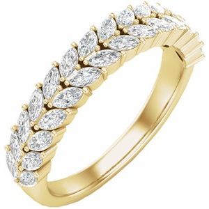 Nature - Leticia - 14K Yellow Gold 7/8 CTW Natural Diamond Double Row Anniversary Band
