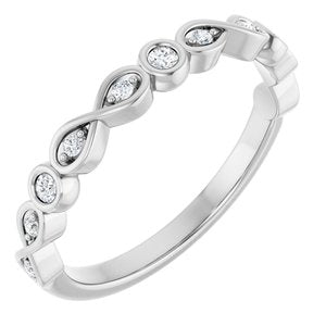 Bezel - Yara - Platinum 1/8 CTW Lab-Grown Diamond  Anniversary Band