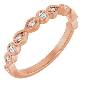 Bezel - Yara - 14K Rose Gold 1/10 CTW Natural Diamond Anniversary Band