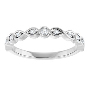Bezel - Yara - Platinum 1/8 CTW Lab-Grown Diamond  Anniversary Band