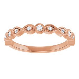Bezel - Yara - 14K Rose Gold 1/10 CTW Natural Diamond Anniversary Band