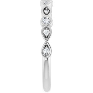 Bezel - Yara - Platinum 1/8 CTW Lab-Grown Diamond  Anniversary Band