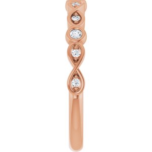 Bezel - Yara - 14K Rose Gold 1/10 CTW Natural Diamond Anniversary Band
