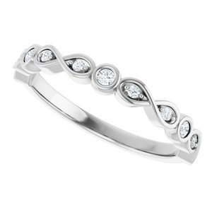 Bezel - Yara - Platinum 1/8 CTW Lab-Grown Diamond  Anniversary Band