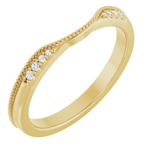 Unique - Iris - 14K Yellow Gold .04 CTW Natural Diamond Milgrain Contour Band