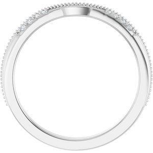 Unique - Iris - Platinum .04 CTW Natural Diamond Milgrain Contour Band