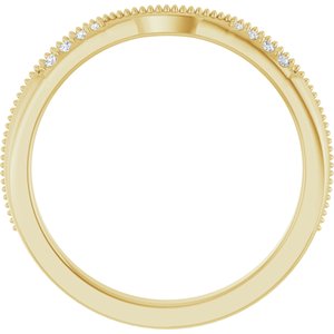 Unique - Iris - 14K Yellow Gold .04 CTW Natural Diamond Milgrain Contour Band