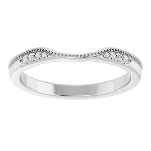 Unique - Iris - Platinum .04 CTW Natural Diamond Milgrain Contour Band