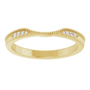 Unique - Iris - 14K Yellow Gold .04 CTW Natural Diamond Milgrain Contour Band