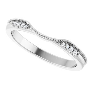 Unique - Iris - Platinum .04 CTW Natural Diamond Milgrain Contour Band