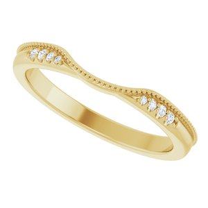 Unique - Iris - 14K Yellow Gold .04 CTW Natural Diamond Milgrain Contour Band